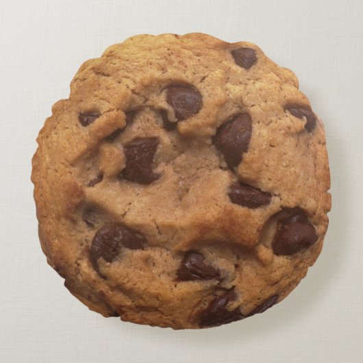 Chocolade Chip Cookie Grappige look Rond Kussen (Voorkant)