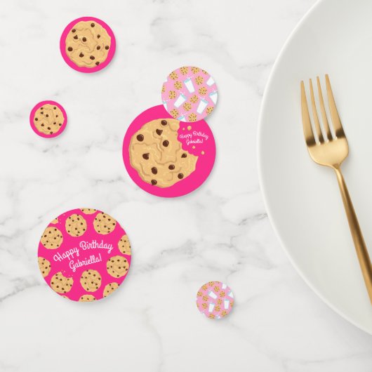 Chocolade Chip Cookie Kinder 1e verjaardag Pink Confetti (Groep)