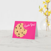 Chocolade Chip Cookie Kinder 1e verjaardag Pink Kaart (Gele Bloem)