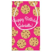 Chocolade Chip Cookie Kinder 1e verjaardag Pink Klein Cadeauzakje (Achterkant)