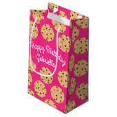 Chocolade Chip Cookie Kinder 1e verjaardag Pink Klein Cadeauzakje (Achterkant Gekanteld)