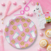 Chocolade Chip Cookie Kinder 1e verjaardag Pink Papieren Bordje (Feest)