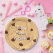 Chocolade Chip Cookie Kinder 1e verjaardag Pink Papieren Bordje (Feest)