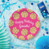 Chocolade Chip Cookie Kinder 1e verjaardag Pink Papieren Bordje (Feest)