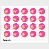 Chocolade Chip Cookie Kinder 1e verjaardag Pink Ronde Sticker (Vel)