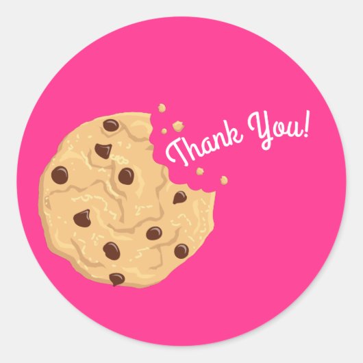 Chocolade Chip Cookie Kinder 1e verjaardag Pink Ronde Sticker (Voorkant)