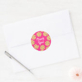 Chocolade Chip Cookie Kinder 1e verjaardag Pink Ronde Sticker (Envelop)