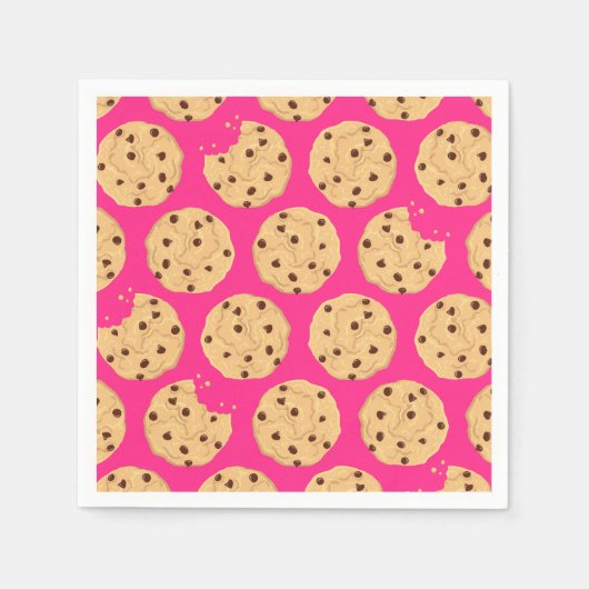 Chocolade Chip Cookie Kinder 1e verjaardag Pink Servet (Voorkant)