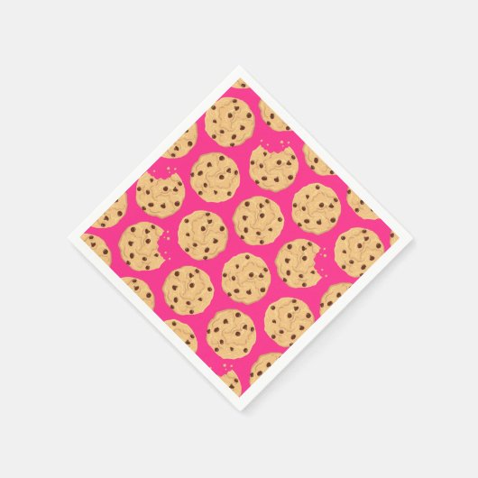 Chocolade Chip Cookie Kinder 1e verjaardag Pink Servet (Hoek)