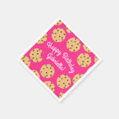 Chocolade Chip Cookie Kinder 1e verjaardag Pink Servet (Hoek)
