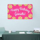 Chocolade Chip Cookie Kinder 1e verjaardag Pink Spandoek (Beurs)