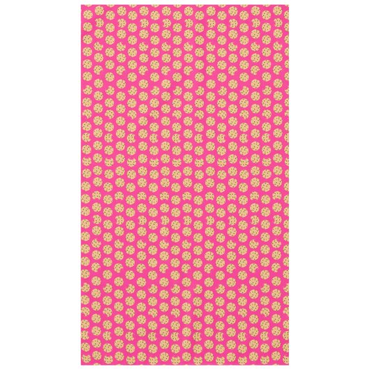 Chocolade Chip Cookie Kinder 1e verjaardag Pink Tafelkleed (Voorkant)