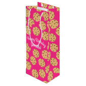 Chocolade Chip Cookie Kinder 1e verjaardag Pink Wijn Cadeautas (Achterkant Gekanteld)