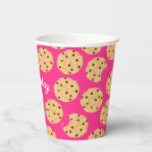 Chocolade Chip Cookie Kinder 1e Verjaardagsfeestje Papieren Bekers (Achterkant)