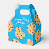 Chocolade Chip Cookie Kinder 1ste verjaardag Blauw Bedankdoosjes (Voorkant Zijde)