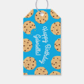Chocolade Chip Cookie Kinder 1ste verjaardag Blauw Cadeaulabel (Voorkant)