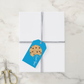 Chocolade Chip Cookie Kinder 1ste verjaardag Blauw Cadeaulabel (Met Touw)