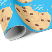 Chocolade Chip Cookie Kinder 1ste verjaardag Blauw Cadeaupapier (Rol Hoek)