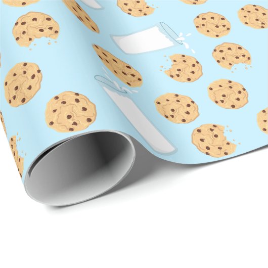 Chocolade Chip Cookie Kinder 1ste verjaardag Blauw Cadeaupapier (Rol Hoek)