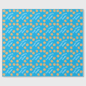 Chocolade Chip Cookie Kinder 1ste verjaardag Blauw Cadeaupapier (Vlak)