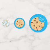 Chocolade Chip Cookie Kinder 1ste verjaardag Blauw Confetti (Voorkanten)