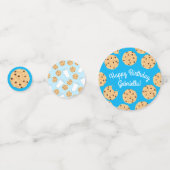Chocolade Chip Cookie Kinder 1ste verjaardag Blauw Confetti (Achterkanten)