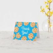 Chocolade Chip Cookie Kinder 1ste verjaardag Blauw Kaart (Gele Bloem)
