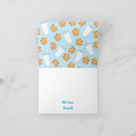 Chocolade Chip Cookie Kinder 1ste verjaardag Blauw Kaart (Binnen)
