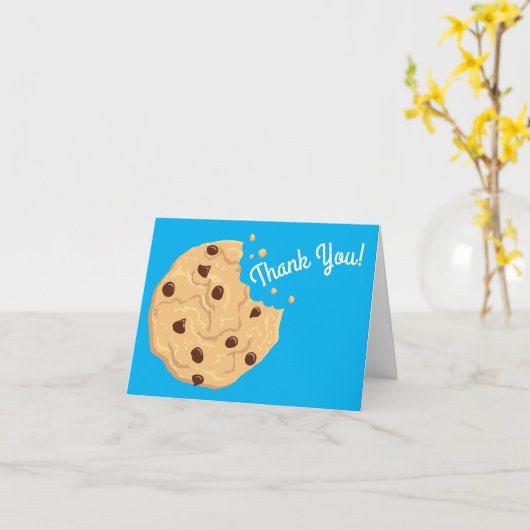 Chocolade Chip Cookie Kinder 1ste verjaardag Blauw Kaart (Gele Bloem)