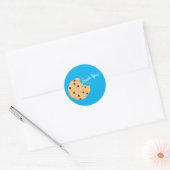 Chocolade Chip Cookie Kinder 1ste verjaardag Blauw Ronde Sticker (Envelop)
