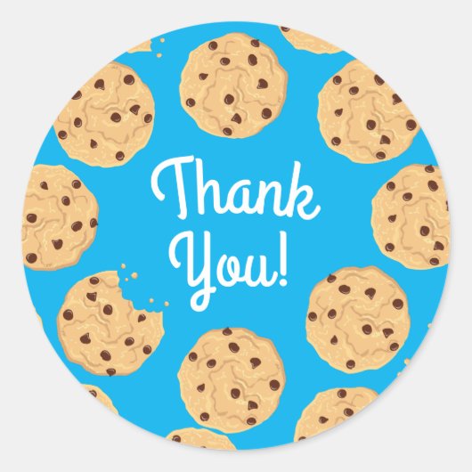 Chocolade Chip Cookie Kinder 1ste verjaardag Blauw Ronde Sticker (Voorkant)