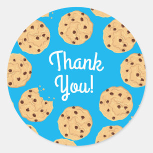 Chocolade Chip Cookie Kinder 1ste verjaardag Blauw Ronde Sticker