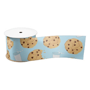Chocolade Chip Cookie Kinder 1ste verjaardag Blauw Satijnen Lint