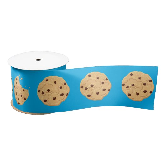 Chocolade Chip Cookie Kinder 1ste verjaardag Blauw Satijnen Lint (Spoel)
