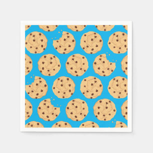 Chocolade Chip Cookie Kinder 1ste verjaardag Blauw Servet