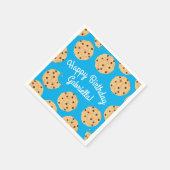 Chocolade Chip Cookie Kinder 1ste verjaardag Blauw Servet (Hoek)