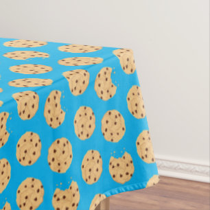 Chocolade Chip Cookie Kinder 1ste verjaardag Blauw Tafelkleed