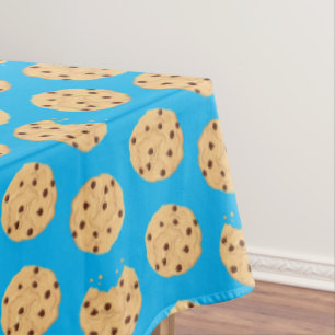 Chocolade Chip Cookie Kinder 1ste verjaardag Blauw Tafelkleed