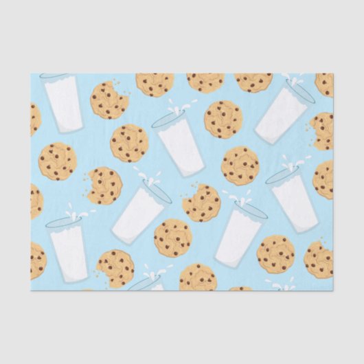 Chocolade Chip Cookie Kinder 1ste verjaardag Blauw Tissuepapier (Voorkant)
