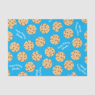 Chocolade Chip Cookie Kinder 1ste verjaardag Blauw Tissuepapier
