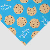 Chocolade Chip Cookie Kinder 1ste verjaardag Blauw Tissuepapier (Detail)