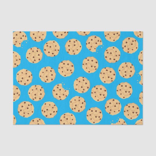 Chocolade Chip Cookie Kinder 1ste verjaardag Blauw Tissuepapier (Voorkant)