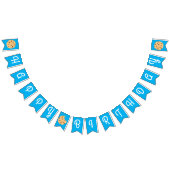 Chocolade Chip Cookie Kinder 1ste verjaardag Blauw Vlaggetjes (Alle)