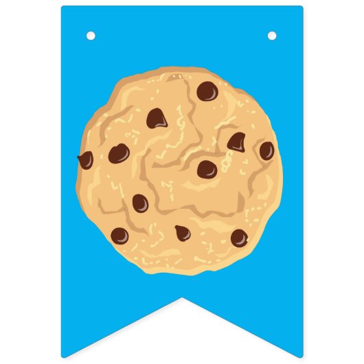 Chocolade Chip Cookie Kinder 1ste verjaardag Blauw Vlaggetjes (Eerste vlag)