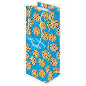 Chocolade Chip Cookie Kinder 1ste verjaardag Blauw Wijn Cadeautas (Achterkant Gekanteld)
