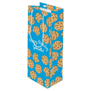 Chocolade Chip Cookie Kinder 1ste verjaardag Blauw Wijn Cadeautas