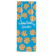 Chocolade Chip Cookie Kinder 1ste verjaardag Blauw Wijn Cadeautas (Voorkant)