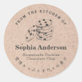 Chocolade Chip Cookie Kraft Bakkerij Product Ronde Sticker (Voorkant)