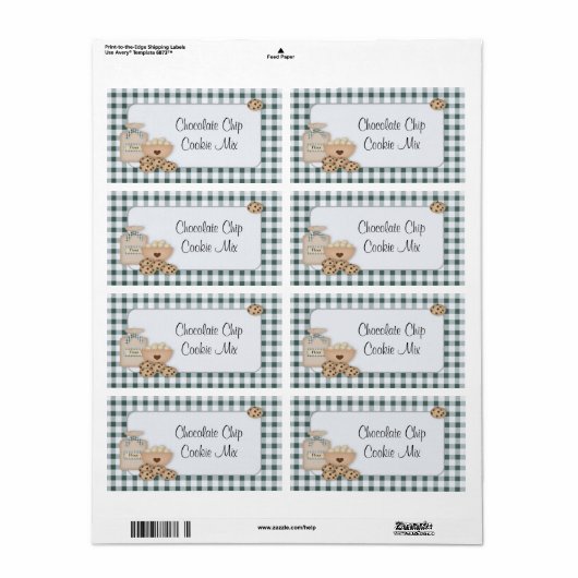 Chocolade Chip Cookie Label (Full Sheet)