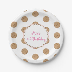 Chocolade Chip Cookie Meisjes Verjaardagsfeest Pla Papieren Bordje